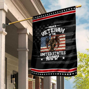 US Army Veteran Tribute Garden Flag American Flag Angel Soldier Memorial TS14 Distressed Black Red Print Your Wear