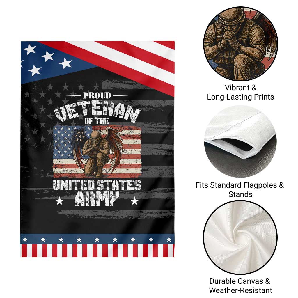US Army Veteran Tribute Garden Flag American Flag Angel Soldier Memorial TS14 Print Your Wear