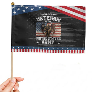 US Army Veteran Tribute Patriotic Handheld Flag American Flag Angel Soldier Memorial TS14 Distressed 8.2" × 5.5" Black Blue Print Your Wear