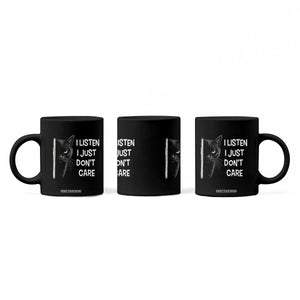 Funny Introvert Cat Coffee Mug I Listen I Just Don't Care Sarcastic Kitty Lover TS14 Print Your Wear
