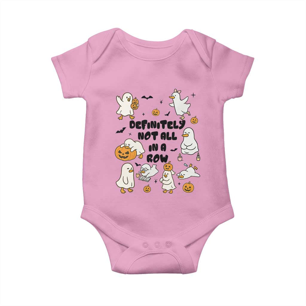 Funny Duck Ghost Halloween Baby Onesie Most Definitely Not All In A Row TS14 Light Pink Print Your Wear