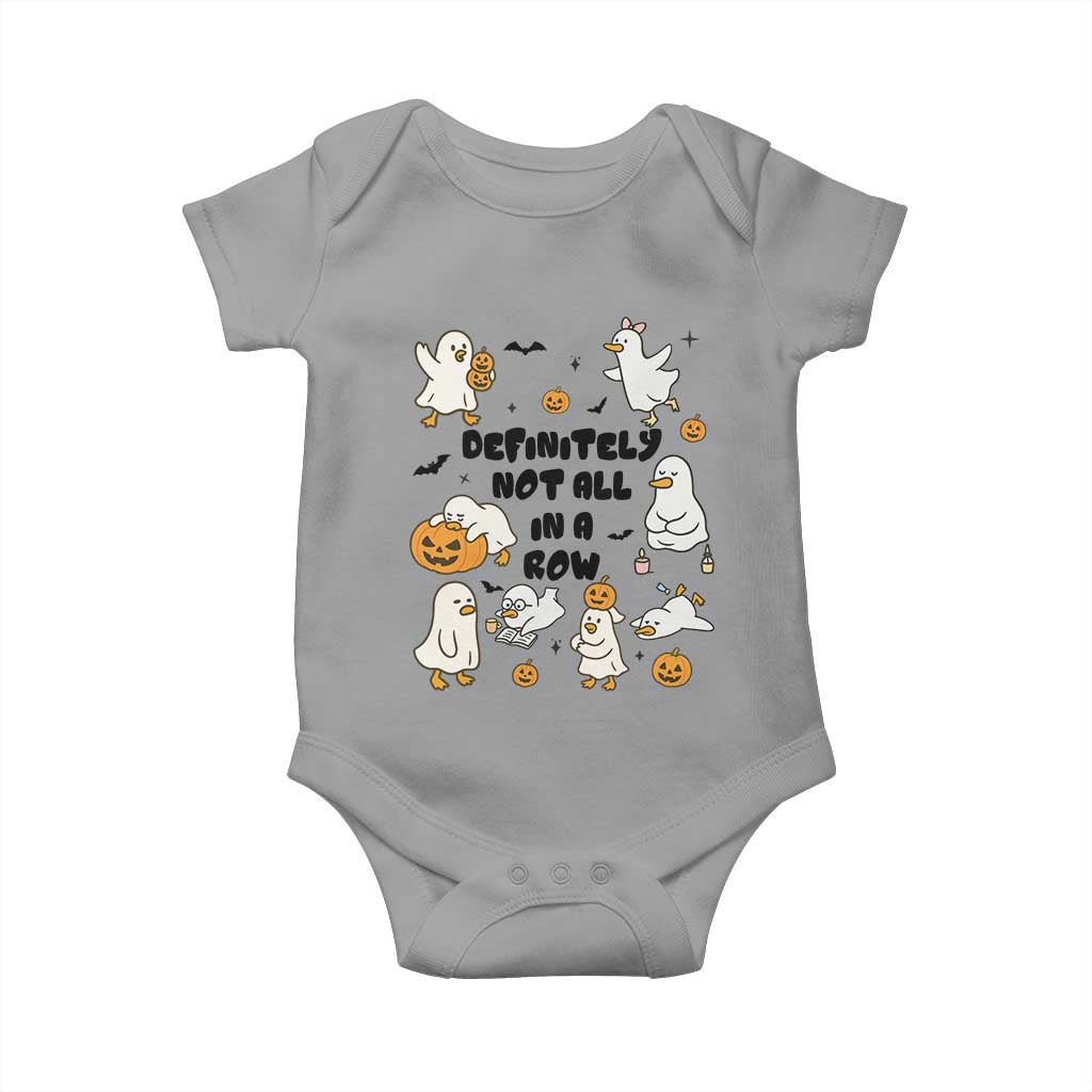 Funny Duck Ghost Halloween Baby Onesie Most Definitely Not All In A Row TS14 Sport Gray Print Your Wear