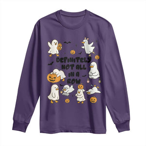 Funny Duck Ghost Halloween Long Sleeve Shirt Most Definitely Not All In A Row TS14 Purple Print Your Wear