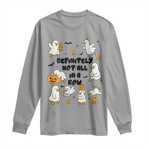 Funny Duck Ghost Halloween Long Sleeve Shirt Most Definitely Not All In A Row TS14 Sport Gray Print Your Wear