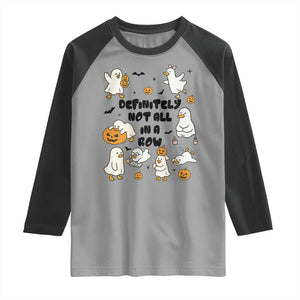 Funny Duck Ghost Halloween Raglan Shirt Most Definitely Not All In A Row TS14 Sport Gray Black Print Your Wear