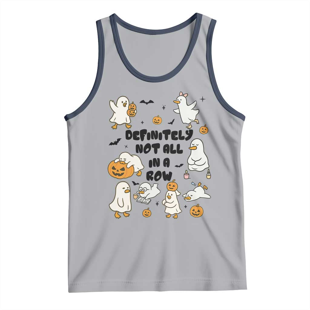 Funny Duck Ghost Halloween Tank Top Most Definitely Not All In A Row TS14 Athletic Heather Navy Print Your Wear