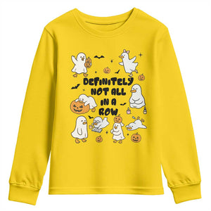Funny Duck Ghost Halloween Youth Sweatshirt Most Definitely Not All In A Row TS14 Daisy Print Your Wear