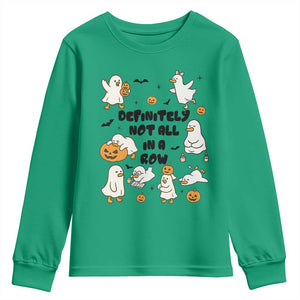Funny Duck Ghost Halloween Youth Sweatshirt Most Definitely Not All In A Row TS14 Irish Green Print Your Wear