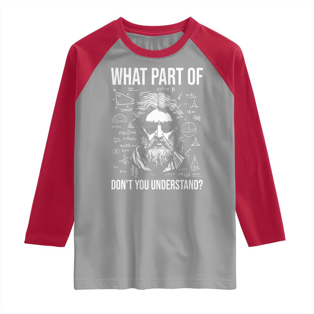 Funny Math Teacher Raglan Shirt What Part Of Do Not You Understand TS14 Sport Gray Red Print Your Wear