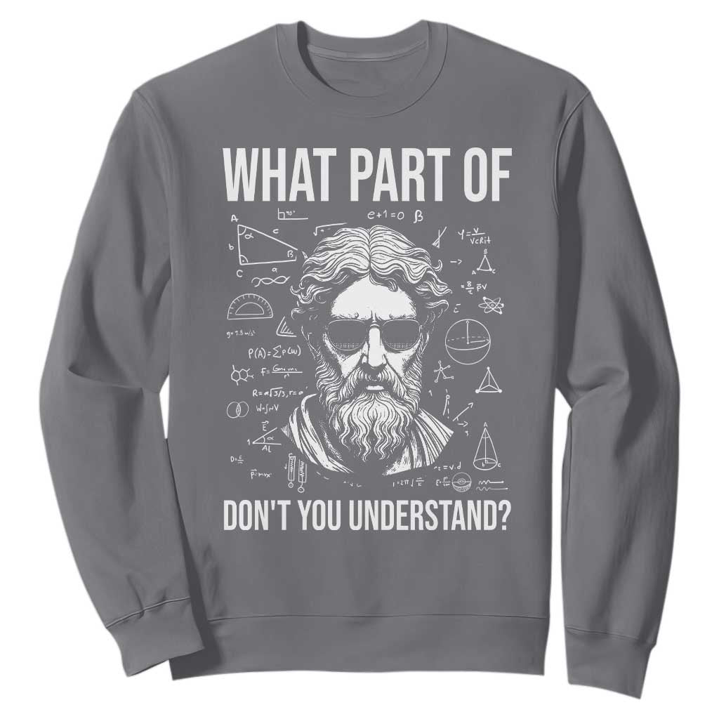 Funny Math Teacher Sweatshirt What Part Of Do Not You Understand TS14 Charcoal Print Your Wear