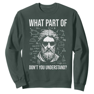 Funny Math Teacher Sweatshirt What Part Of Do Not You Understand TS14 Dark Forest Green Print Your Wear