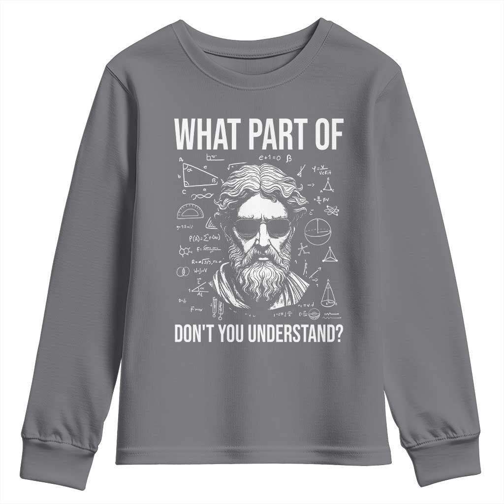 Funny Math Teacher Youth Sweatshirt What Part Of Do Not You Understand TS14 Charcoal Print Your Wear