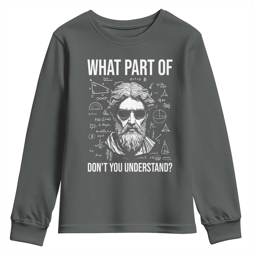 Funny Math Teacher Youth Sweatshirt What Part Of Do Not You Understand TS14 Dark Heather Print Your Wear