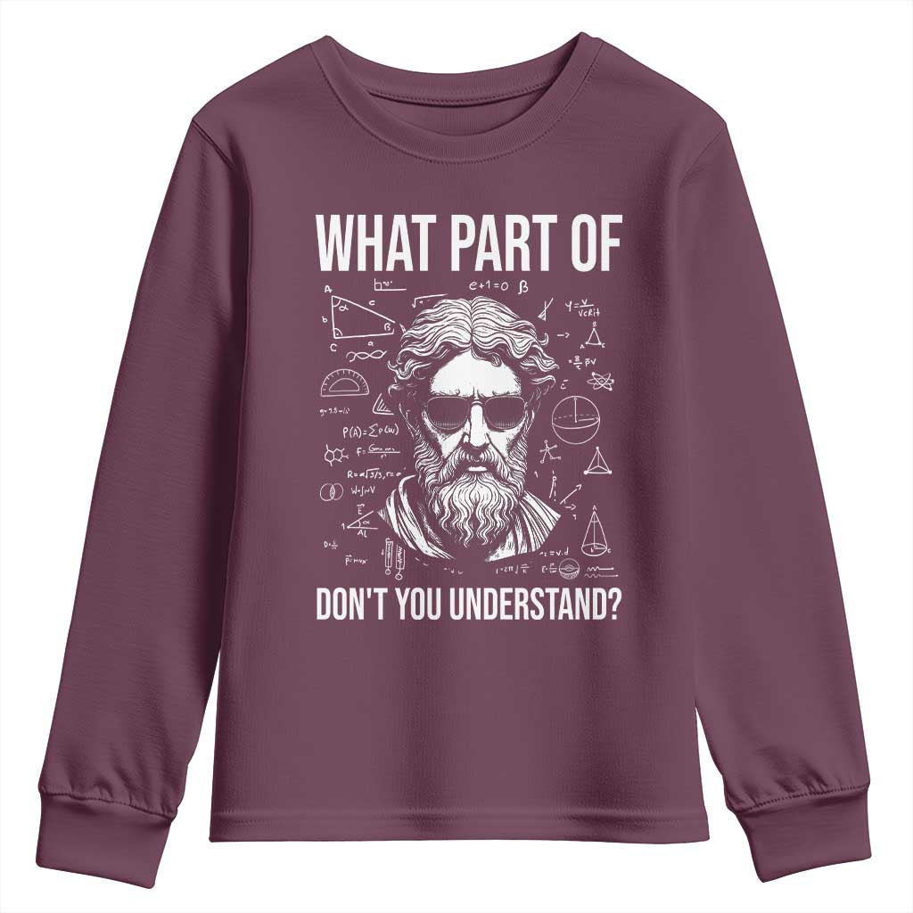 Funny Math Teacher Youth Sweatshirt What Part Of Do Not You Understand TS14 Maroon Print Your Wear