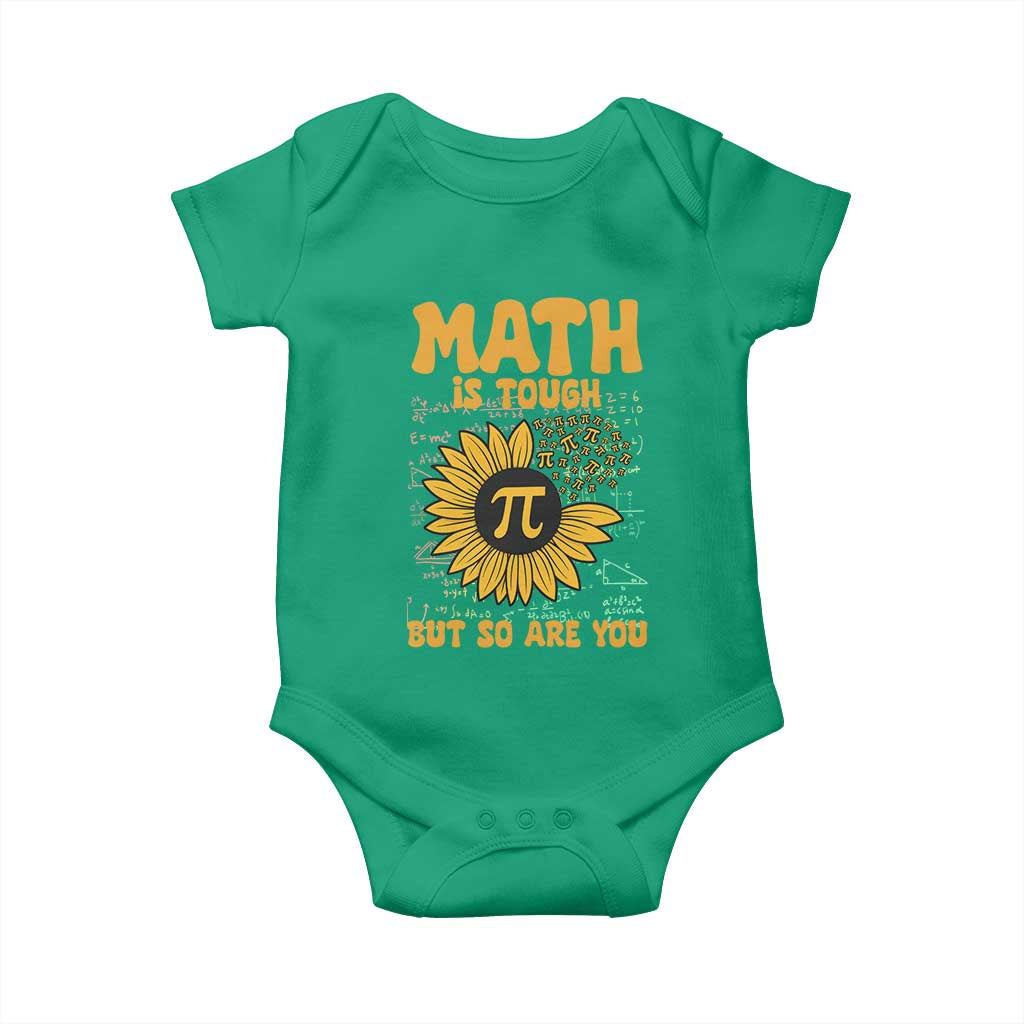 Funny Math Teacher Back To School Baby Onesie Math Is Tough But So Are You TS14 Irish Green Print Your Wear