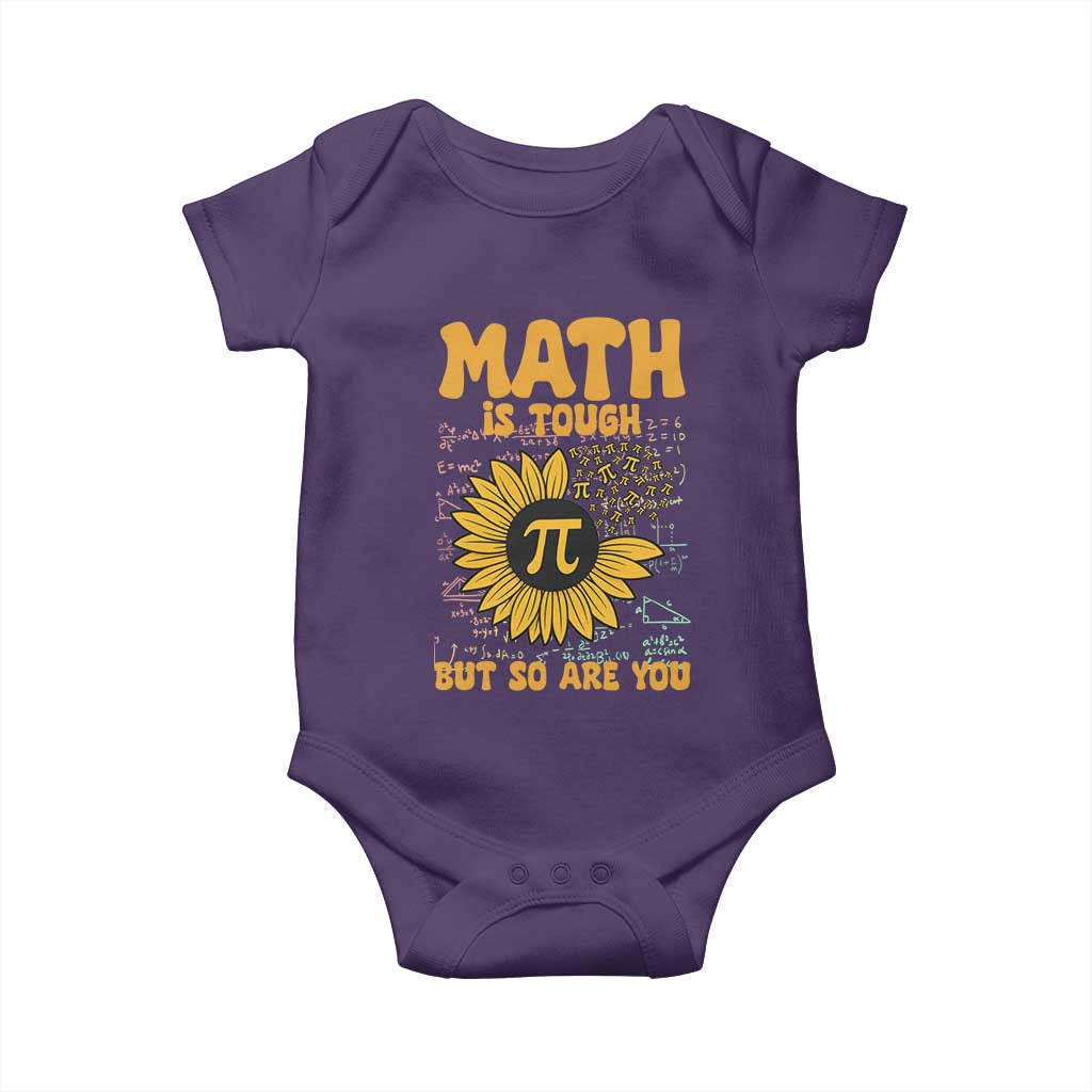 Funny Math Teacher Back To School Baby Onesie Math Is Tough But So Are You TS14 Purple Print Your Wear