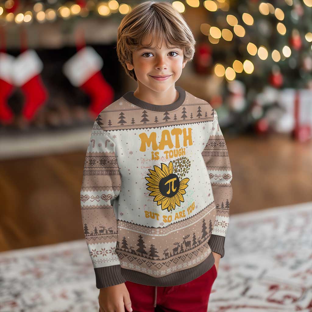 Funny Math Teacher Back To School Ugly Christmas Sweater Math Is Tough But So Are You TS14 Mocha Mousse Print Your Wear