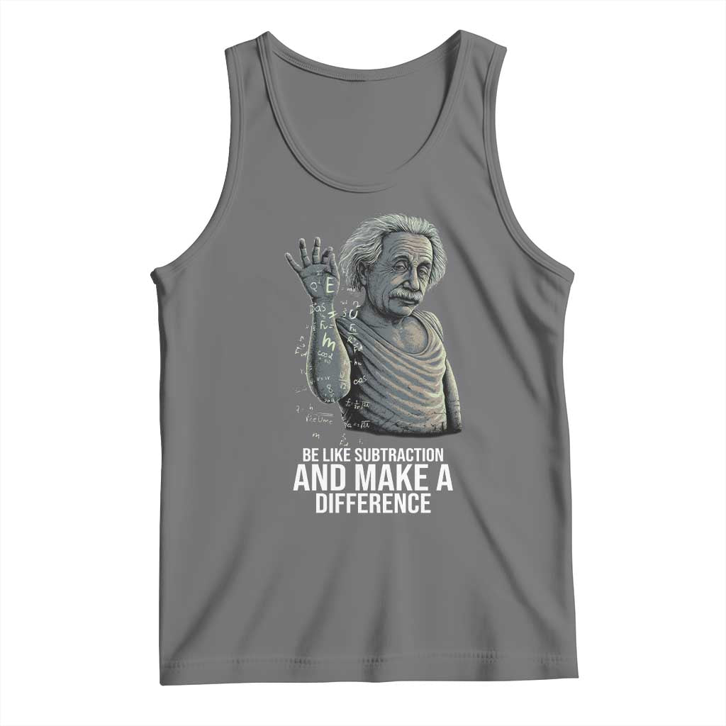 Funny Math Teacher Tank Top Be Like Subtraction And Make A Difference TS14 Black Heather Print Your Wear