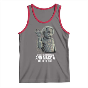Funny Math Teacher Tank Top Be Like Subtraction And Make A Difference TS14 Deep Heather Red Print Your Wear