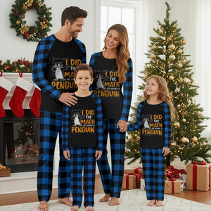 Funny Penguin Math Lover Plaid Pajama Set I Did The Math The Answer Is Penguin TS14 Blue Plaid Print Your Wear