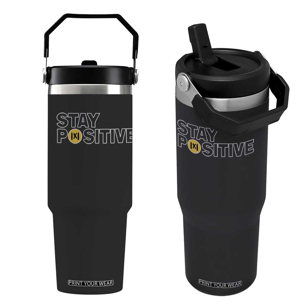 Funny Math Flip Straw Tumbler Absolute Value Stay Positive TS14 One Size: 30 oz Black Print Your Wear