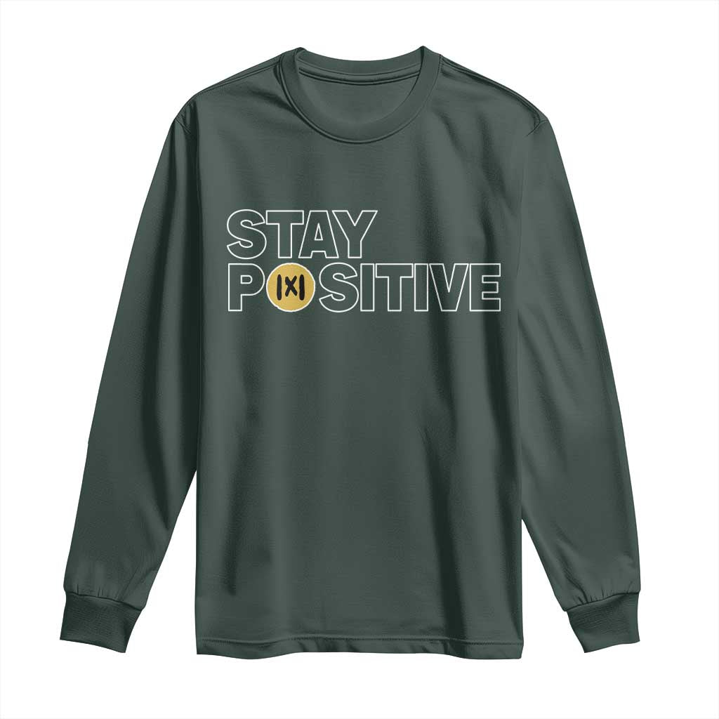 Funny Math Long Sleeve Shirt Absolute Value Stay Positive TS14 Dark Forest Green Print Your Wear