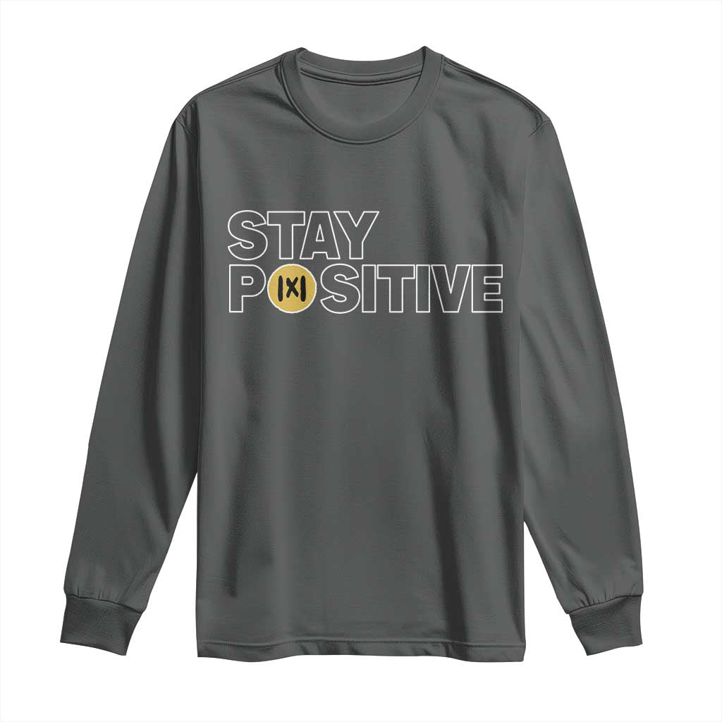 Funny Math Long Sleeve Shirt Absolute Value Stay Positive TS14 Dark Heather Print Your Wear
