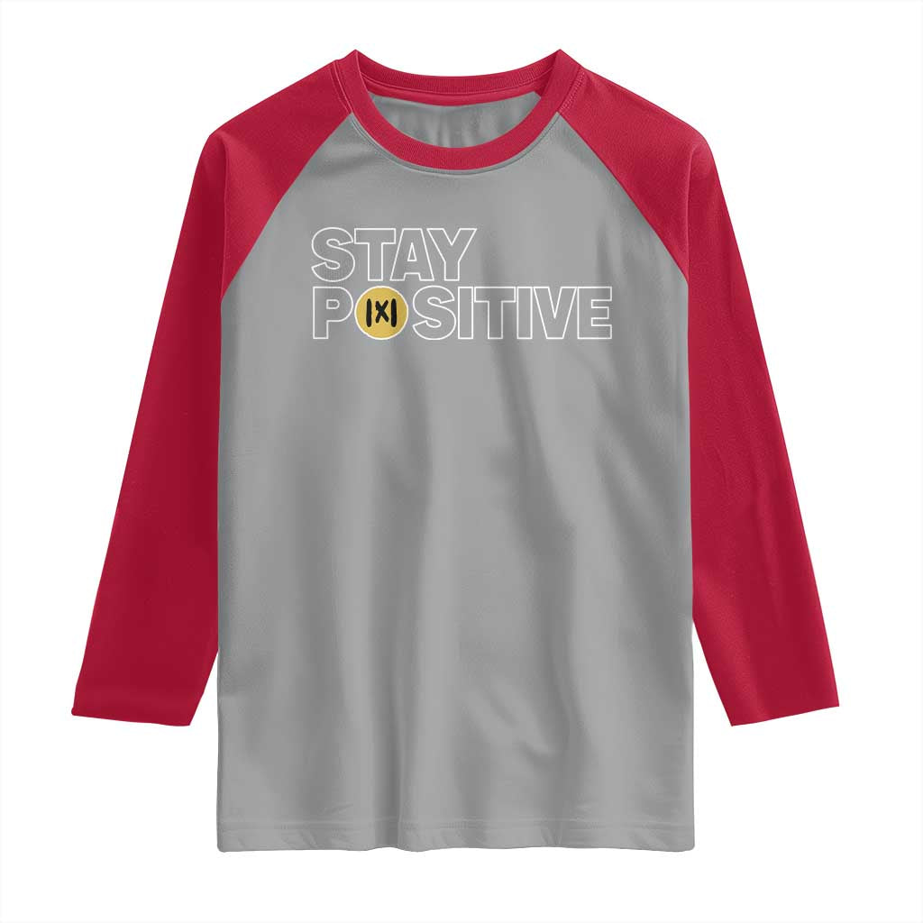 Funny Math Raglan Shirt Absolute Value Stay Positive TS14 Sport Gray Red Print Your Wear