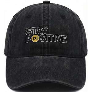 Funny Math Washed Cotton Baseball Cap Absolute Value Stay Positive TS14 Washed Cap Universal Fit Black Print Your Wear