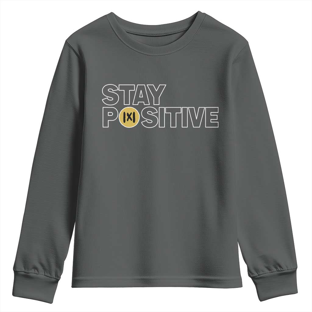 Funny Math Youth Sweatshirt Absolute Value Stay Positive TS14 Dark Heather Print Your Wear