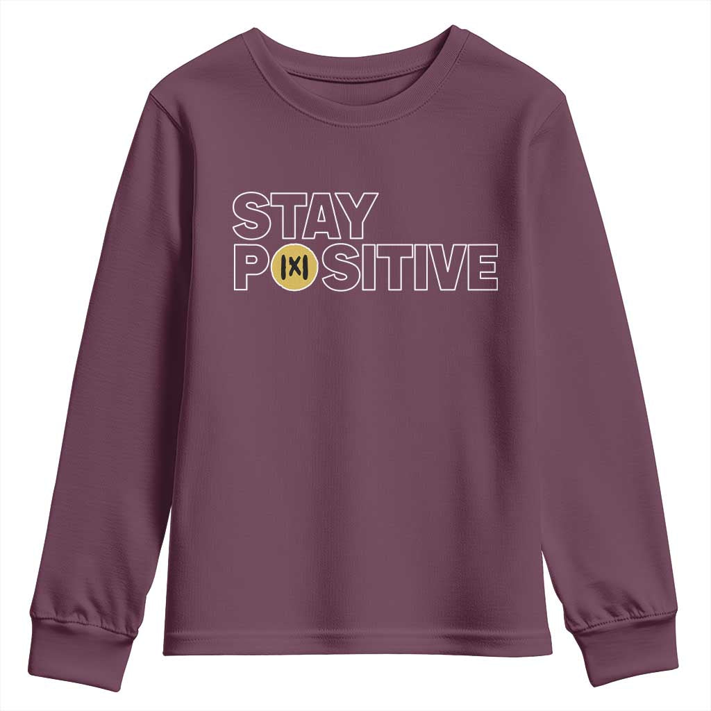 Funny Math Youth Sweatshirt Absolute Value Stay Positive TS14 Maroon Print Your Wear