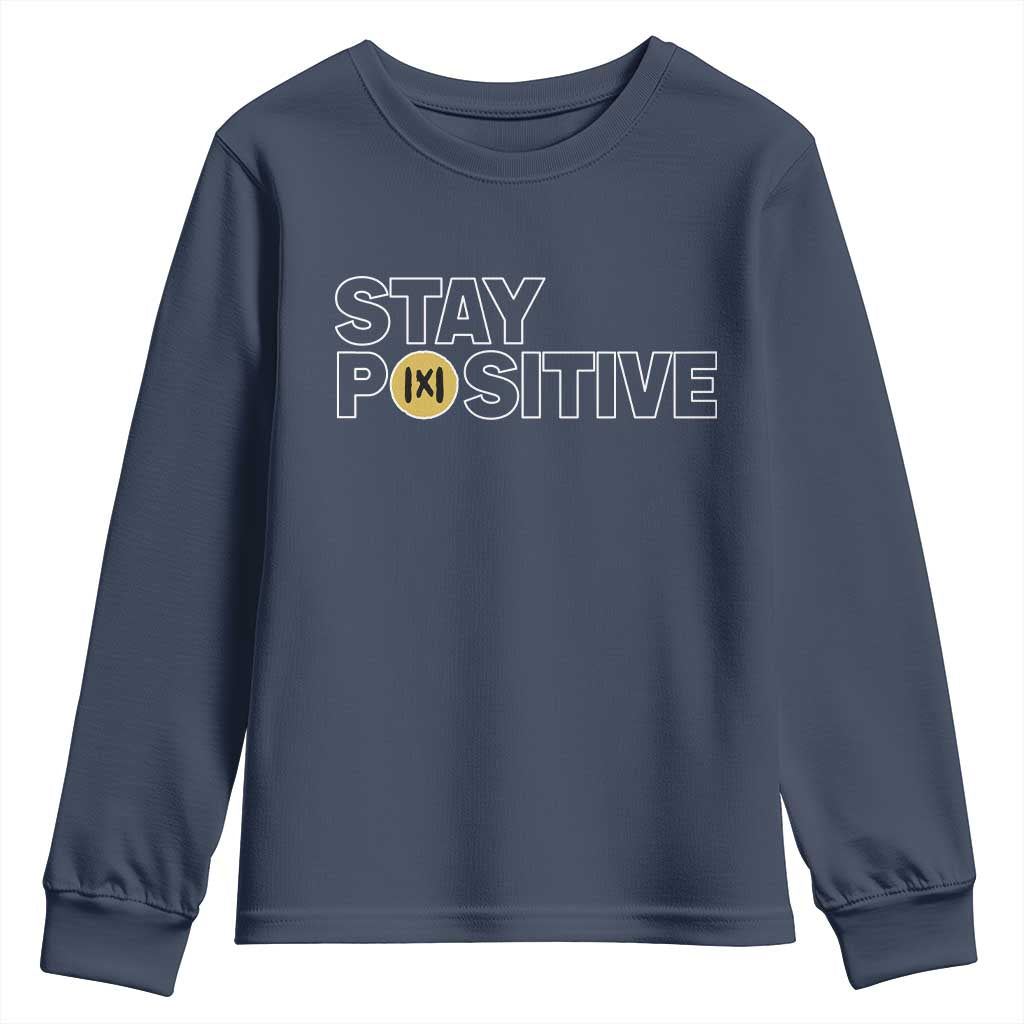 Funny Math Youth Sweatshirt Absolute Value Stay Positive TS14 Navy Print Your Wear