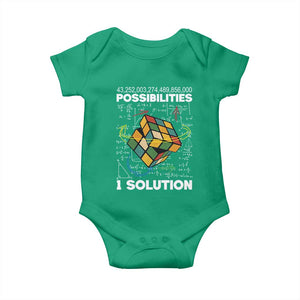 Funny Speed Cubing Baby Onesie One Solution Math Puzzle Cube TS14 Irish Green Print Your Wear