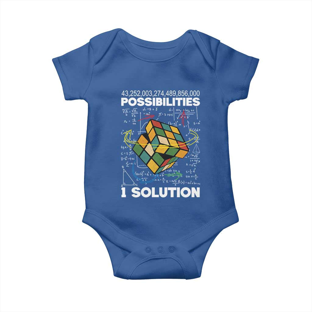 Funny Speed Cubing Baby Onesie One Solution Math Puzzle Cube TS14 Royal Blue Print Your Wear