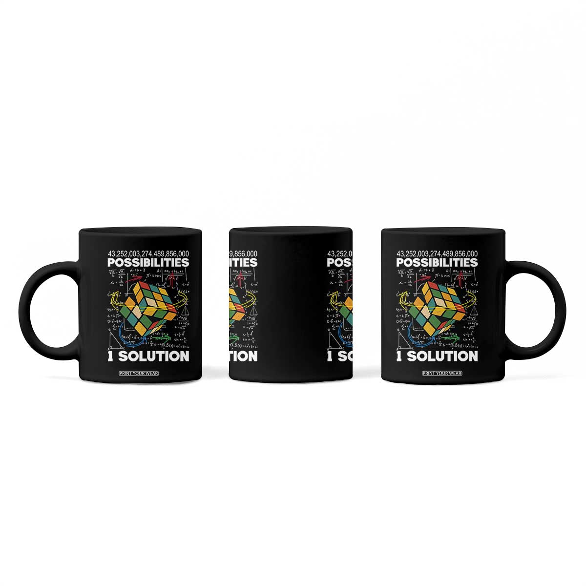 Funny Speed Cubing Coffee Mug One Solution Math Puzzle Cube TS14 Print Your Wear