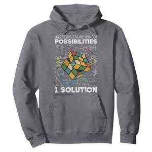 Funny Speed Cubing Hoodie One Solution Math Puzzle Cube TS14 Charcoal Print Your Wear