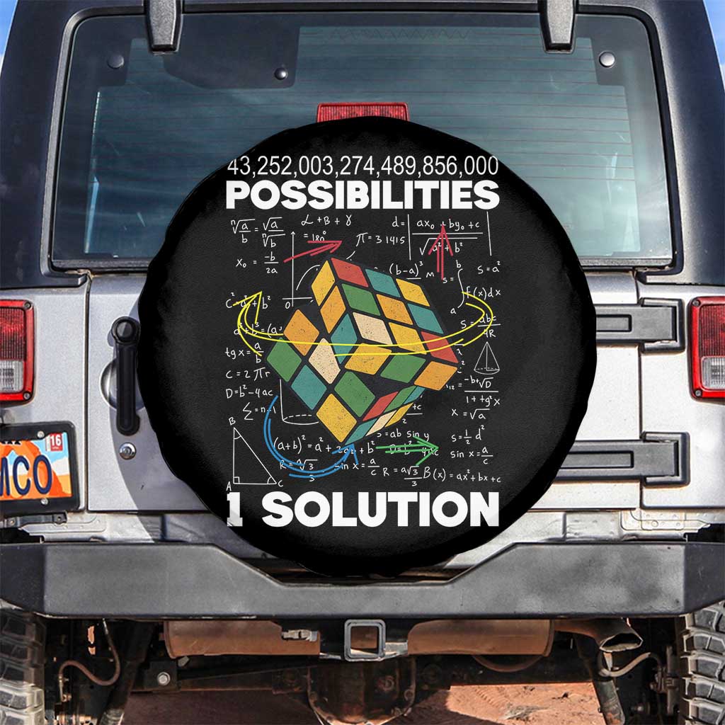 Funny Speed Cubing Spare Tire Cover One Solution Math Puzzle Cube TS14 No hole Black Print Your Wear