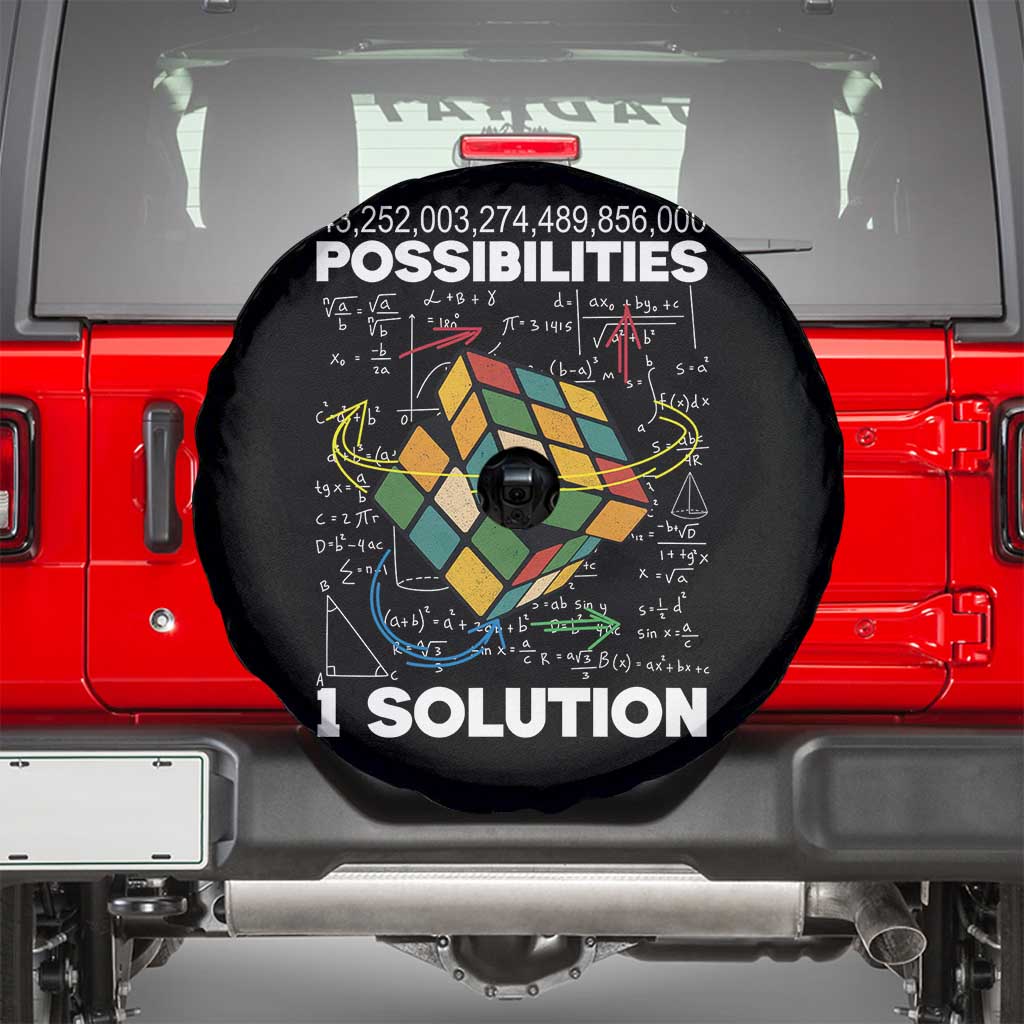Funny Speed Cubing Spare Tire Cover One Solution Math Puzzle Cube TS14 Black Print Your Wear