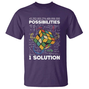 Funny Speed Cubing T Shirt One Solution Math Puzzle Cube TS14 Purple Print Your Wear