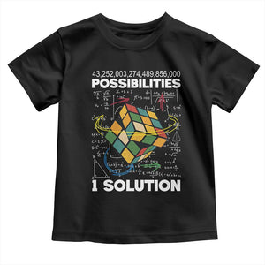 Funny Speed Cubing Toddler T Shirt One Solution Math Puzzle Cube TS14 Black Print Your Wear