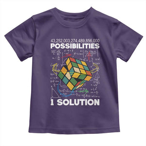 Funny Speed Cubing Toddler T Shirt One Solution Math Puzzle Cube TS14 Purple Print Your Wear
