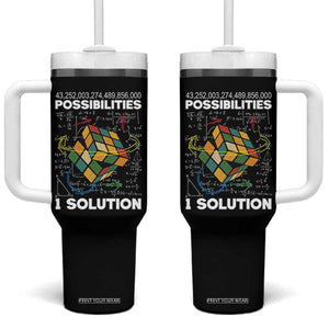Funny Speed Cubing Tumbler With Handle One Solution Math Puzzle Cube TS14 One Size: 40 oz Black Print Your Wear