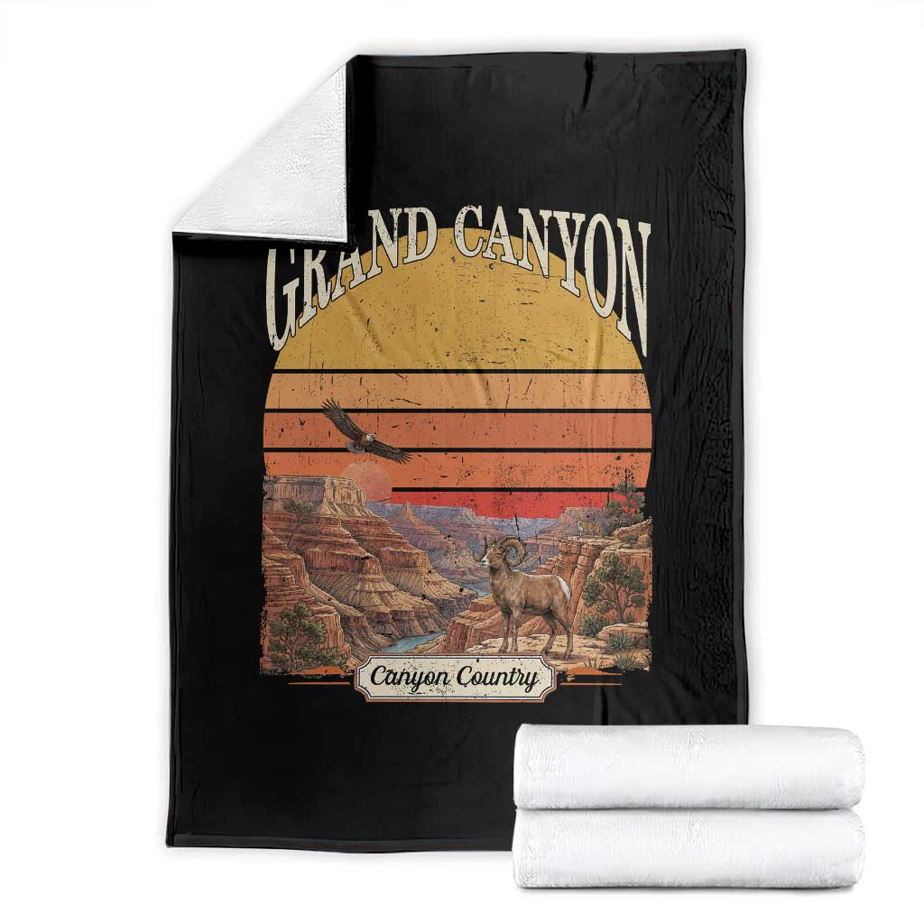 Grand Canyon Arizona 90s Desert Sunset Nostalgia Hiking Throw Blanket