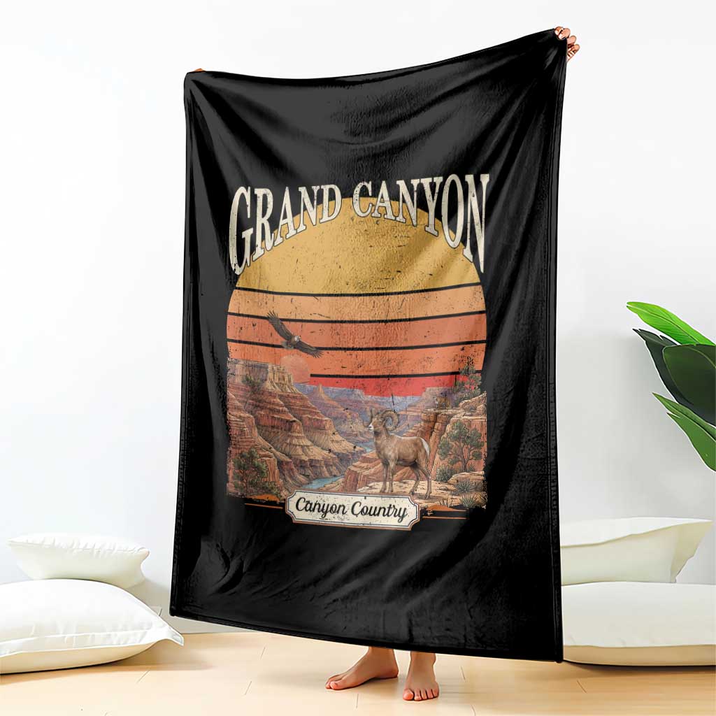 Grand Canyon Arizona 90s Desert Sunset Nostalgia Hiking Throw Blanket