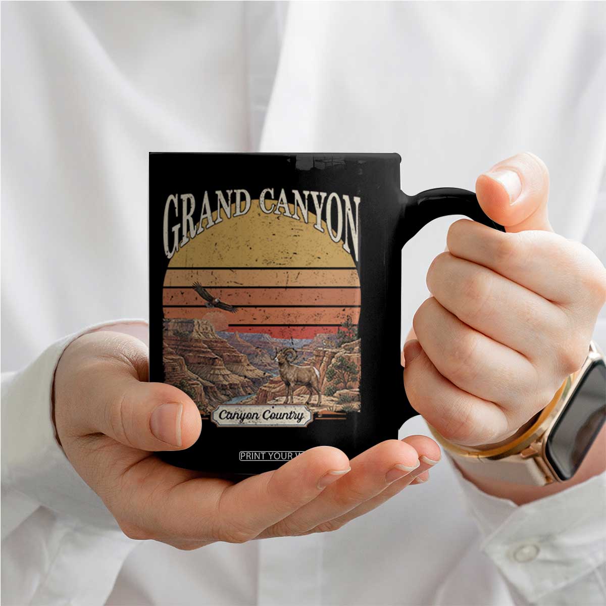 Grand Canyon Arizona 90s Desert Sunset Nostalgia Hiking Coffee Mug