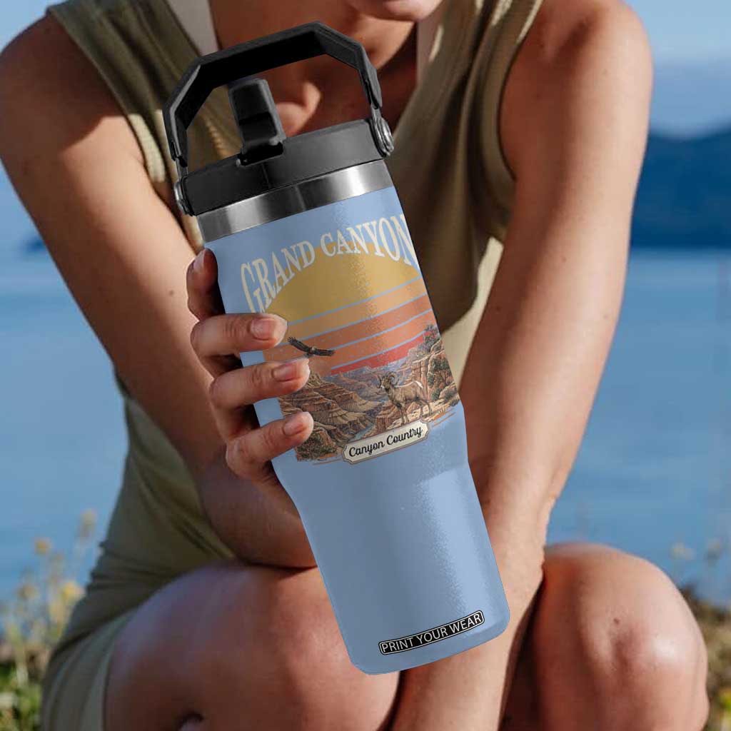 Grand Canyon Arizona 90s Desert Sunset Nostalgia Hiking Flip Straw Tumbler