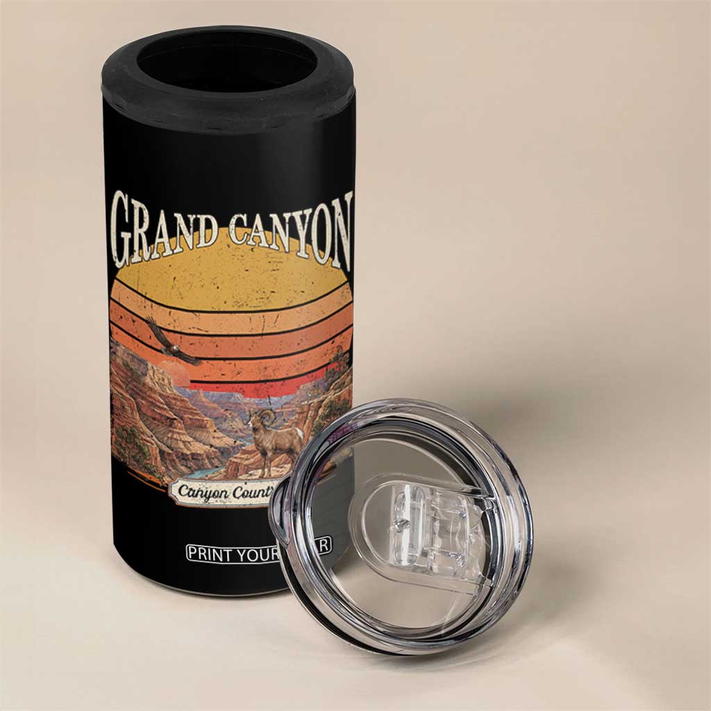 Grand Canyon Arizona 90s Desert Sunset Nostalgia Hiking 4 in 1 Can Cooler Tumbler