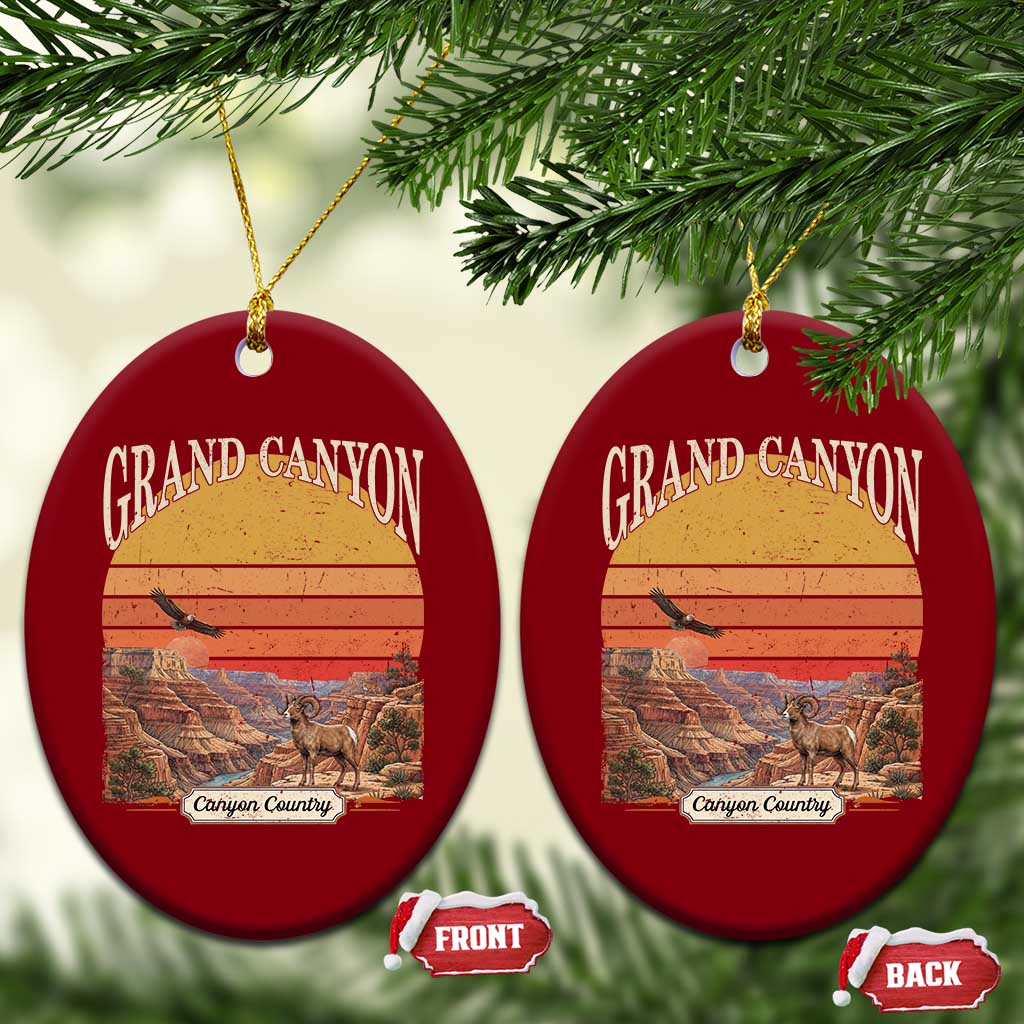 Grand Canyon Arizona 90s Desert Sunset Nostalgia Hiking Ceramic Ornament