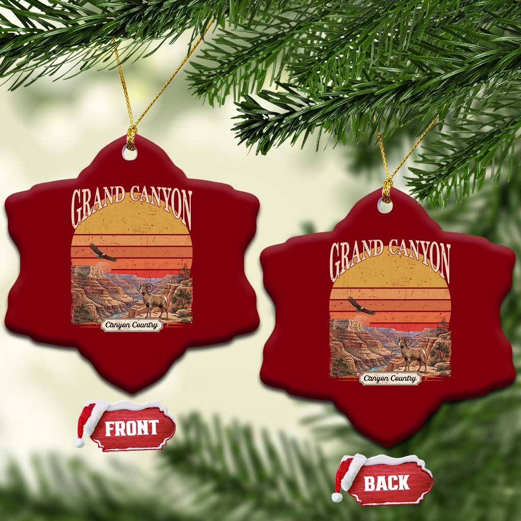 Grand Canyon Arizona 90s Desert Sunset Nostalgia Hiking Ceramic Ornament