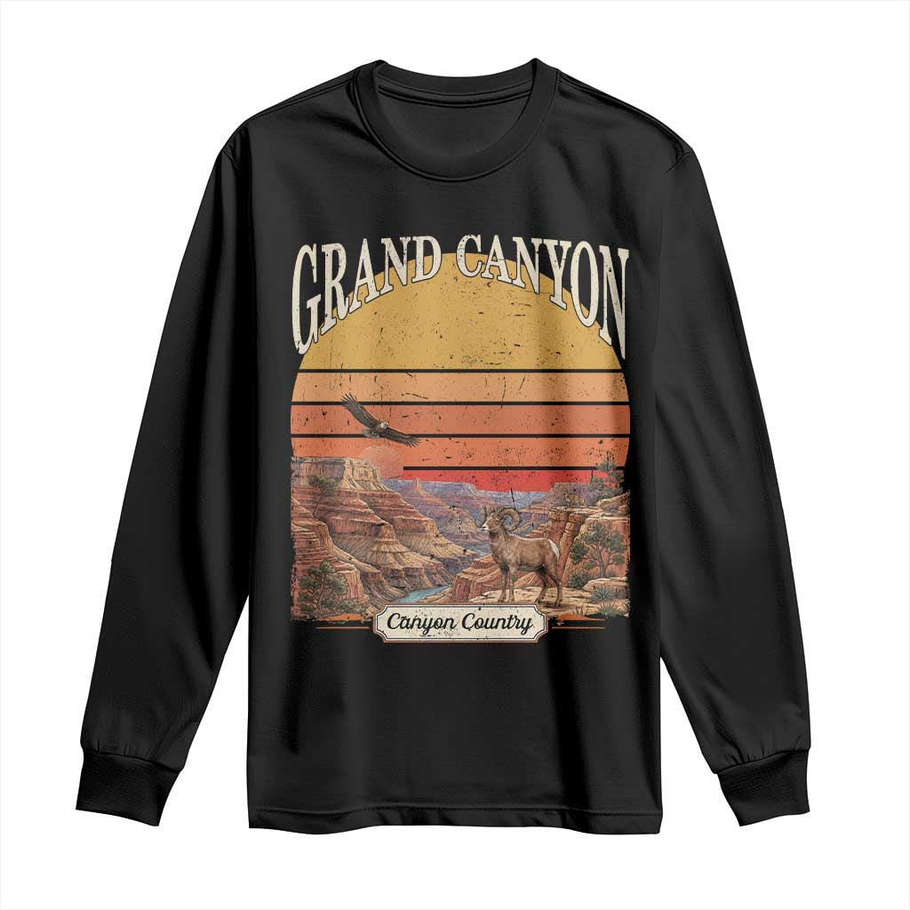 Grand Canyon Arizona 90s Desert Sunset Nostalgia Hiking Long Sleeve Shirt TS14 Black Print Your Wear